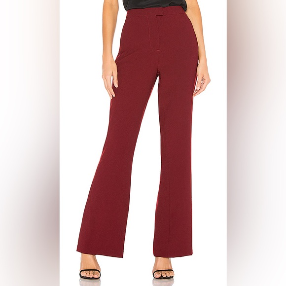 L'Academie Harmony Flared Pants in Deep Red - Size XS - Picture 1 of 10